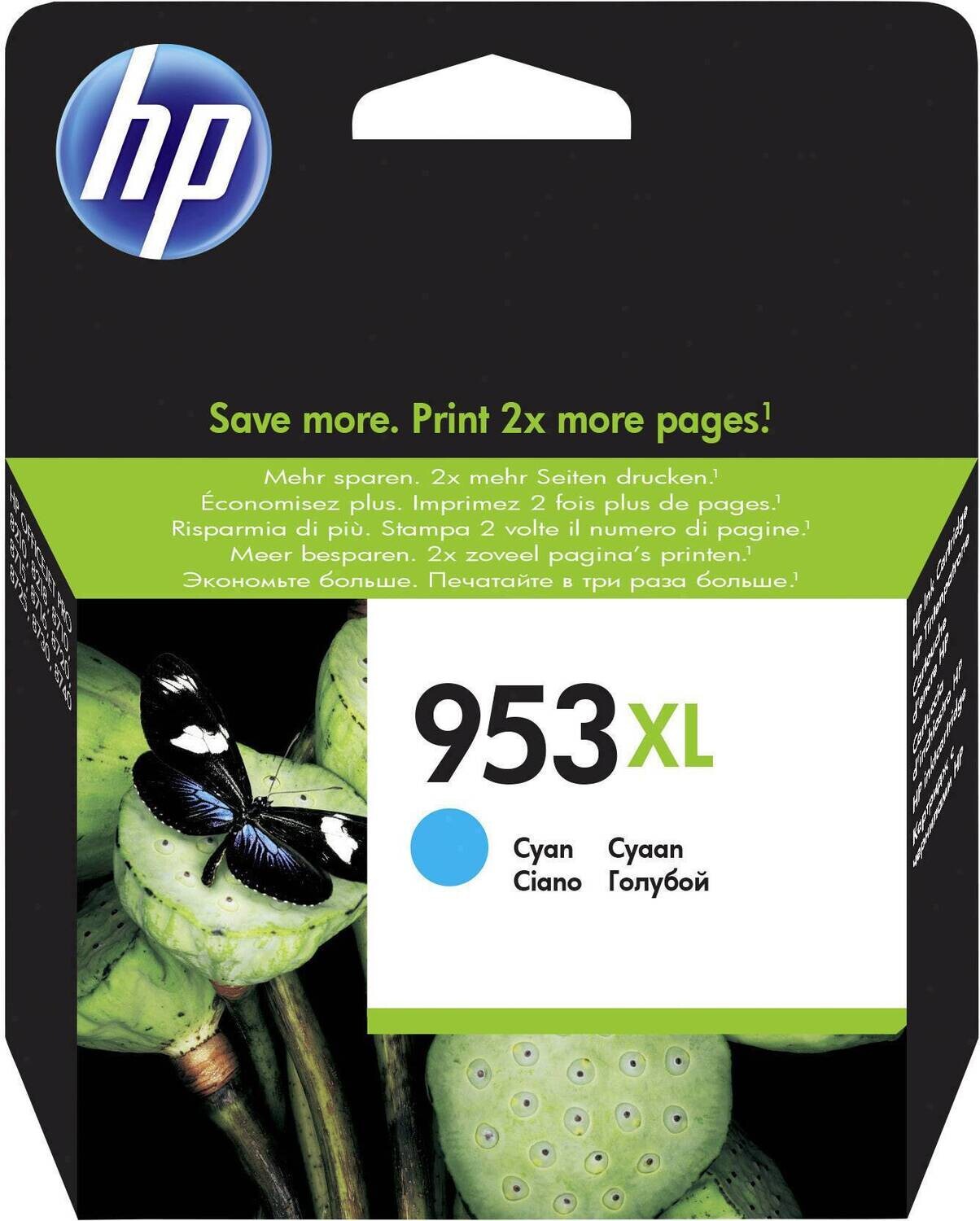 HP 953XL High Yield Cyan Original Ink Cartridge 
(F6U16AE)