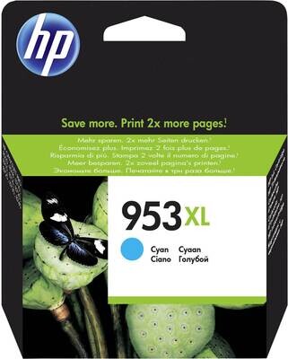 HP 953XL High Yield Cyan Original Ink Cartridge 
(F6U16AE)