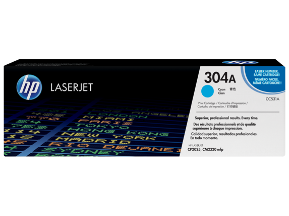 HP 304A Cyan Original LaserJet Toner Cartridge
(CC531A)