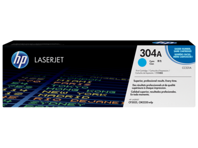 HP 304A Cyan Original LaserJet Toner Cartridge
(CC531A)