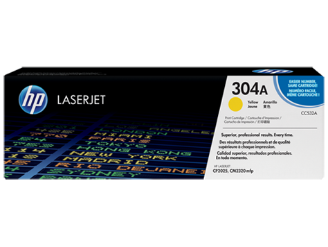 HP 304A Yellow Original LaserJet Toner Cartridge
(CC532A)