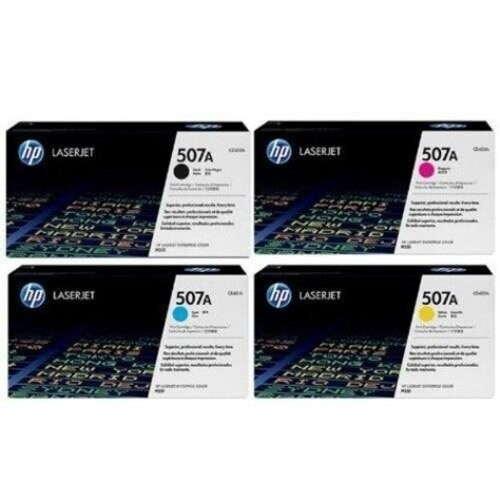 HP 507A Original LaserJet Toner Cartridges (Black, Cyan, Yellow, Magenta)