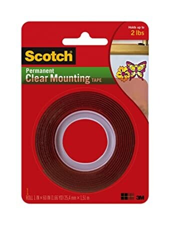 3M Scotch® Clear Mounting Tape 4010, 1 in x 60 in x .02 in (25,4 mm x 1,51 m)