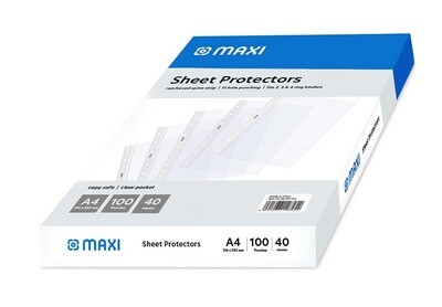 Maxi A4 Size Transparent Pockets, Polypropylene, 100&#39;s Pack