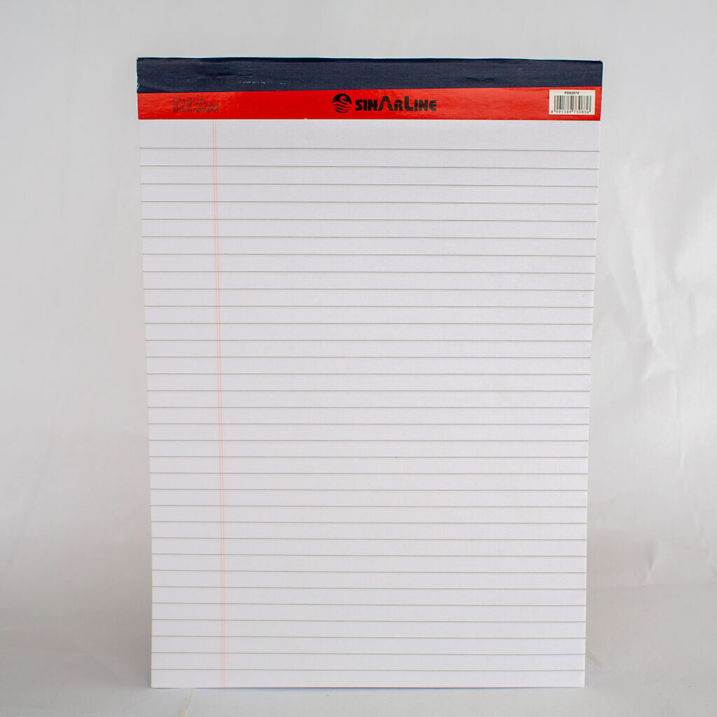 SinarLine Legal Pad / Writing Pad, Ruled, White