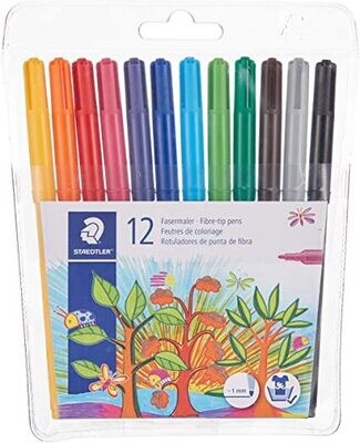 Staedtler Noris Club Coloured Fibre Tip Markers 12 Pack
