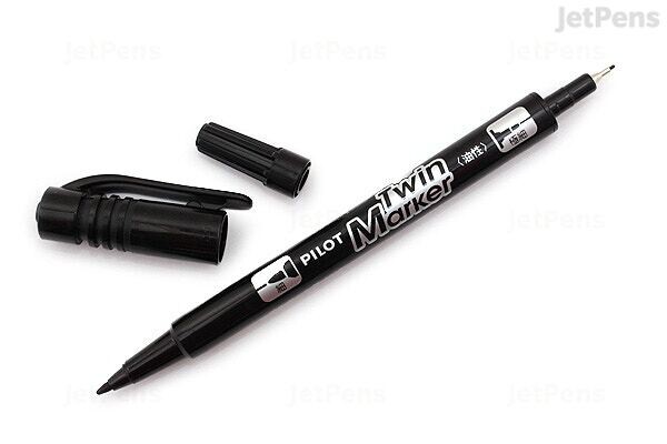 Pilot Twin Marker,  Oil-Based, Double-Sided, Pack of 12