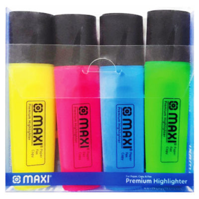 MAXI Fluorescent Highlighter Marker, Multicolor Pack
