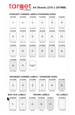 Target Printable Computer Labels - 100 Sheet / Pack