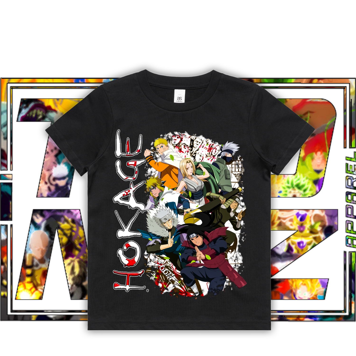 Hokage - Kids, Colour: ASColour Kids Tee - Black