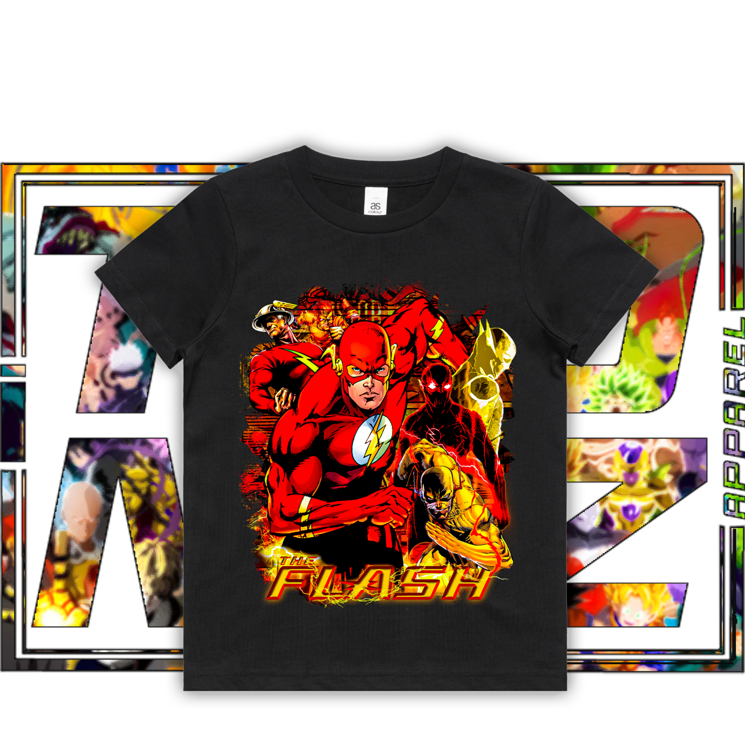 The Flash - Kids, Colour: ASColour Kids Tee - Black