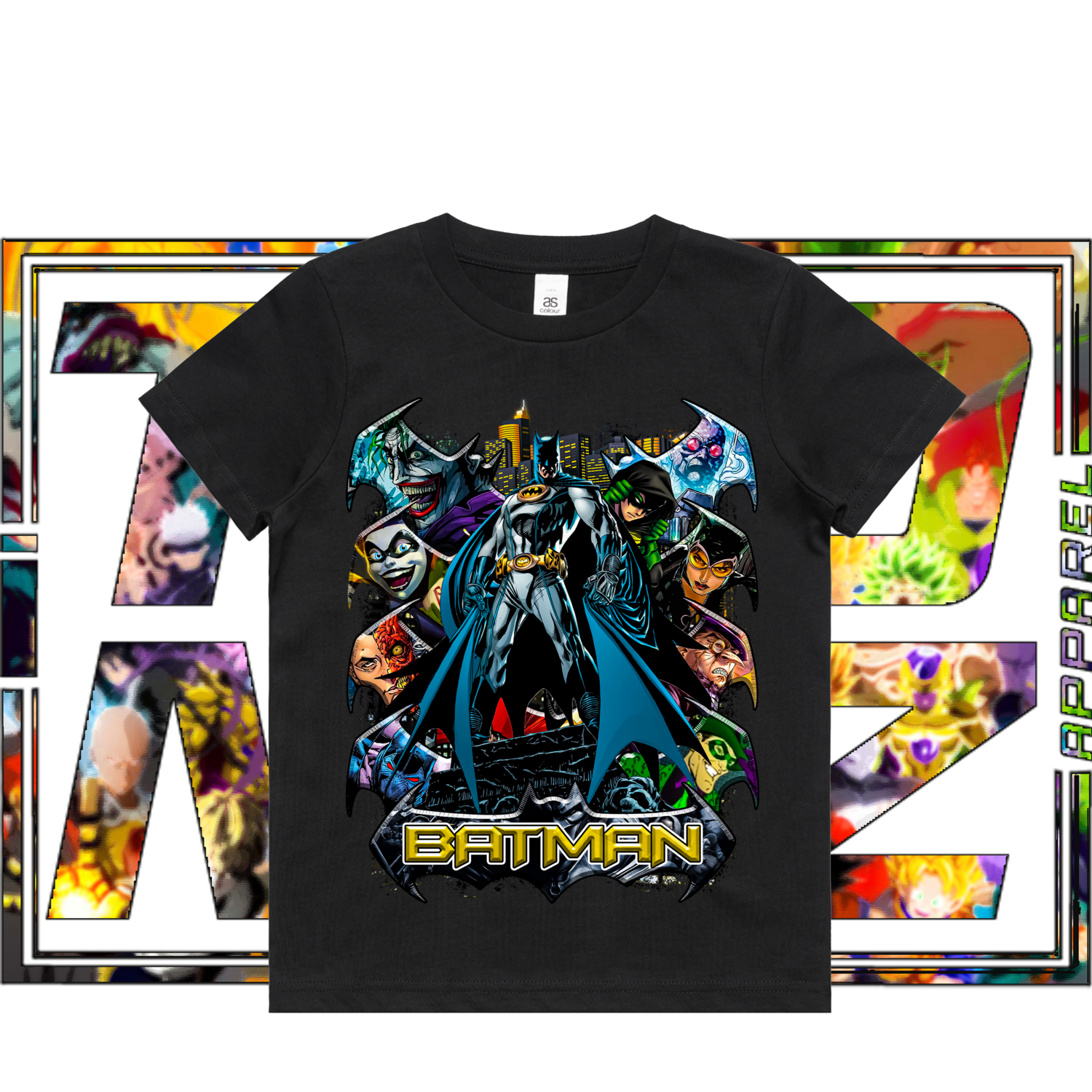 Batman - Kids, Colour: ASColour Kids Tee - Black