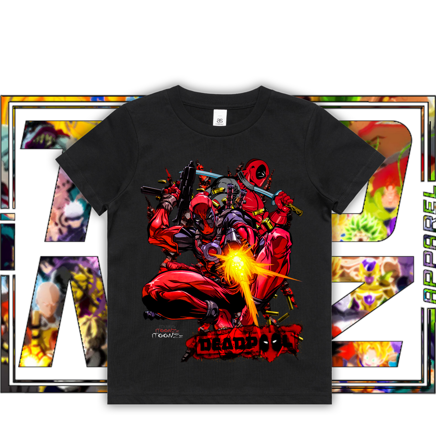 Deadpool  - Kids, Colour: ASColour Kids Tee - Black