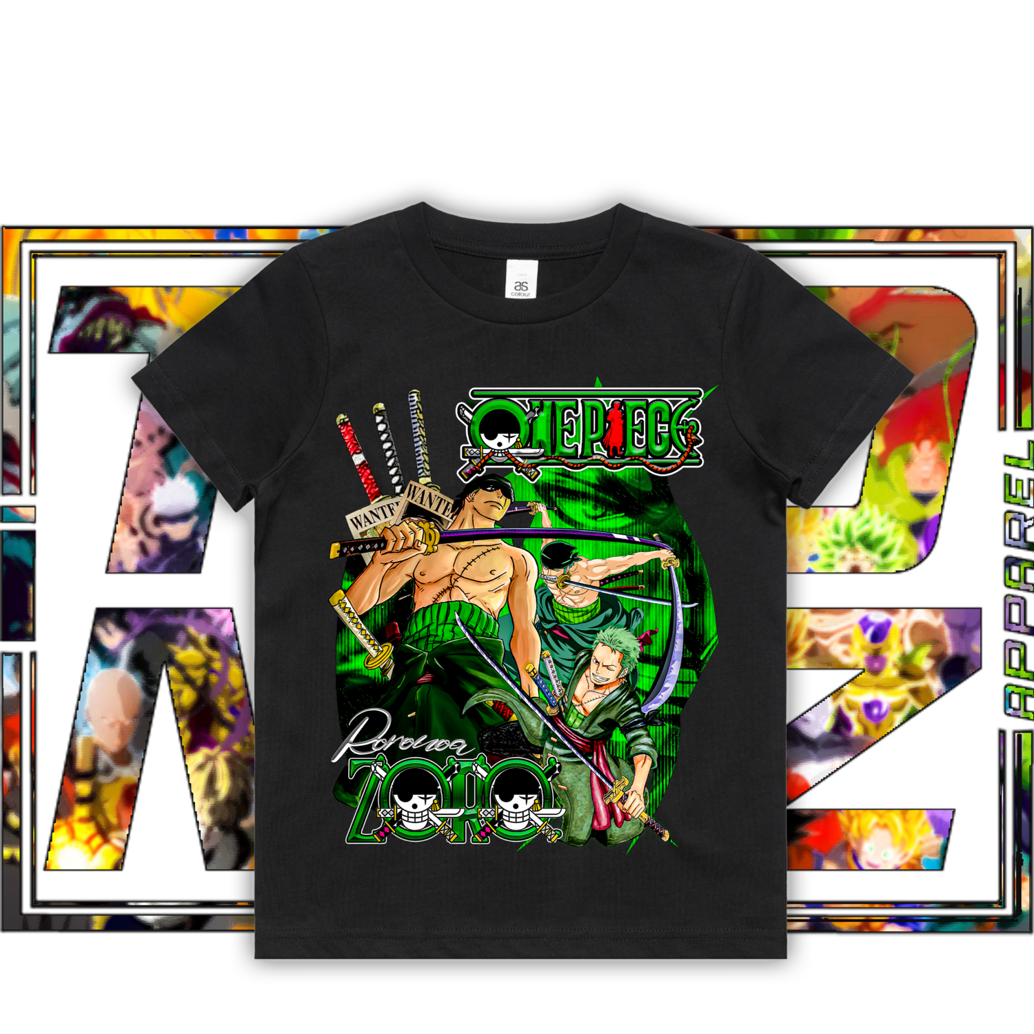 Zoro - Kids, Colour: ASColour Kids Tee - Black