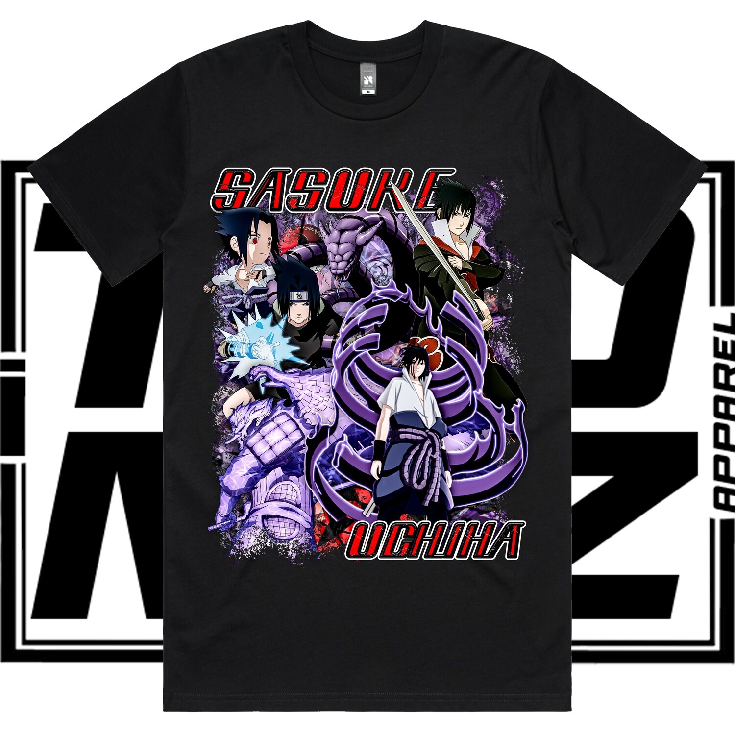 Sasuke Uchiha, Style: Standard Classic Tee, Colour: Black