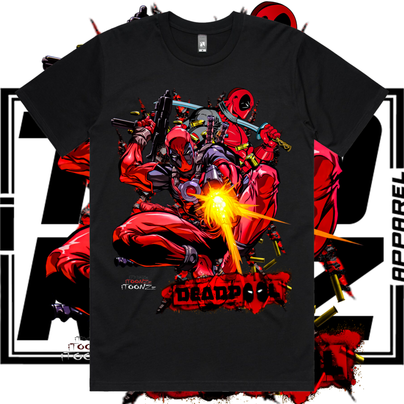 Deadpool, Style: Standard Classic Tee, Colour: Black