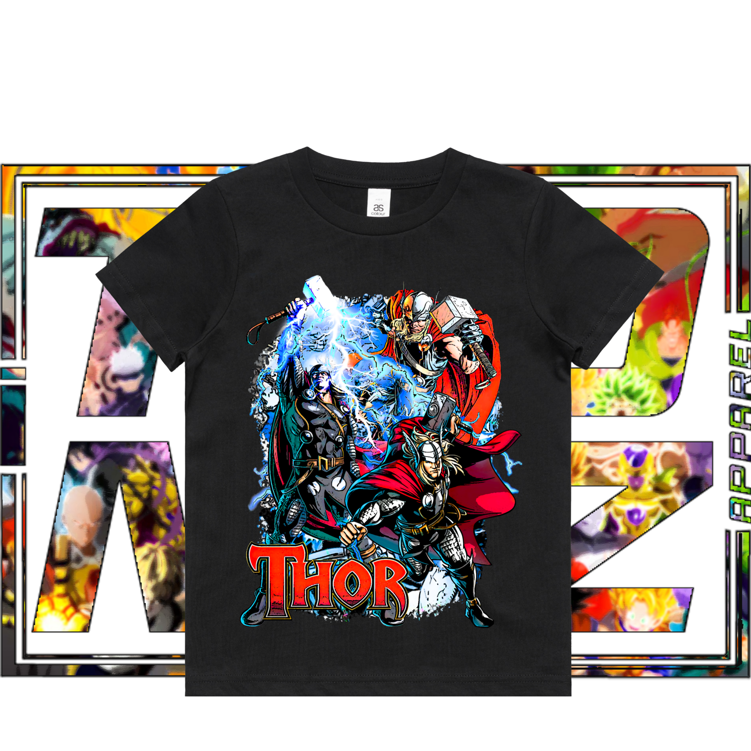Thor - Kids, Colour: ASColour Kids Tee - Black