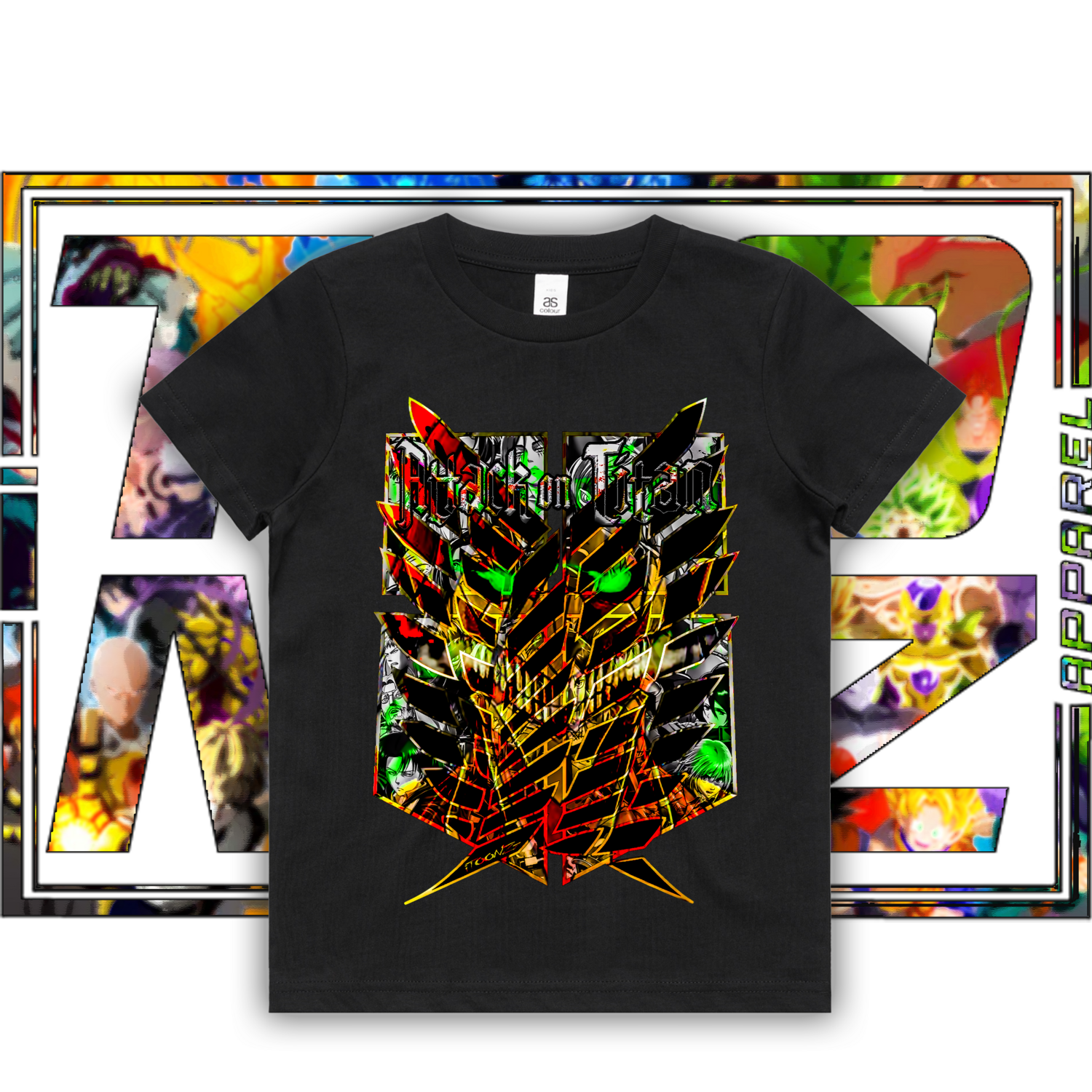Attack On Titan - Kids, Colour: ASColour Kids Tee - Black