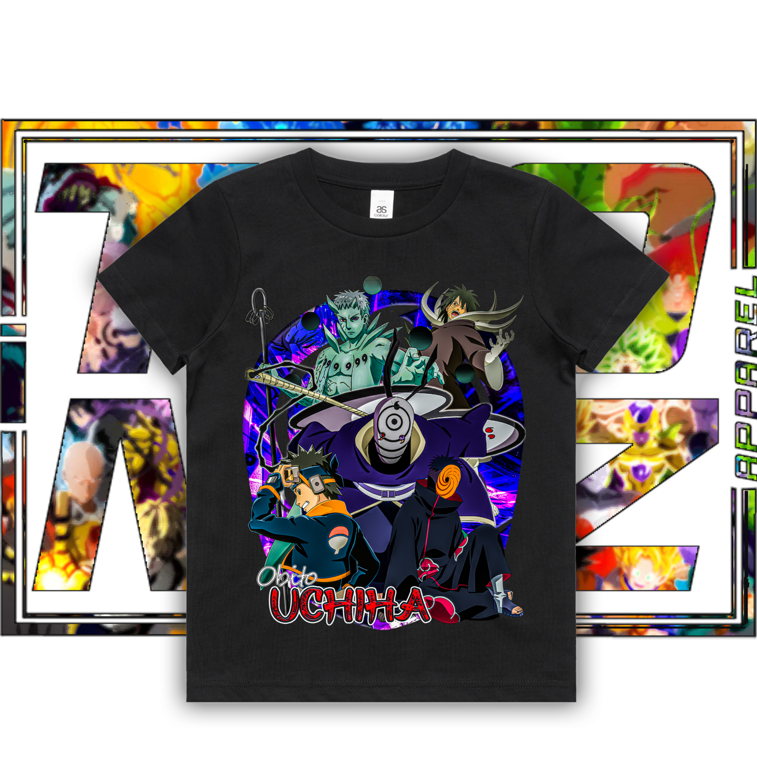 Obito - Kids, Colour: ASColour Kids Tee - Black