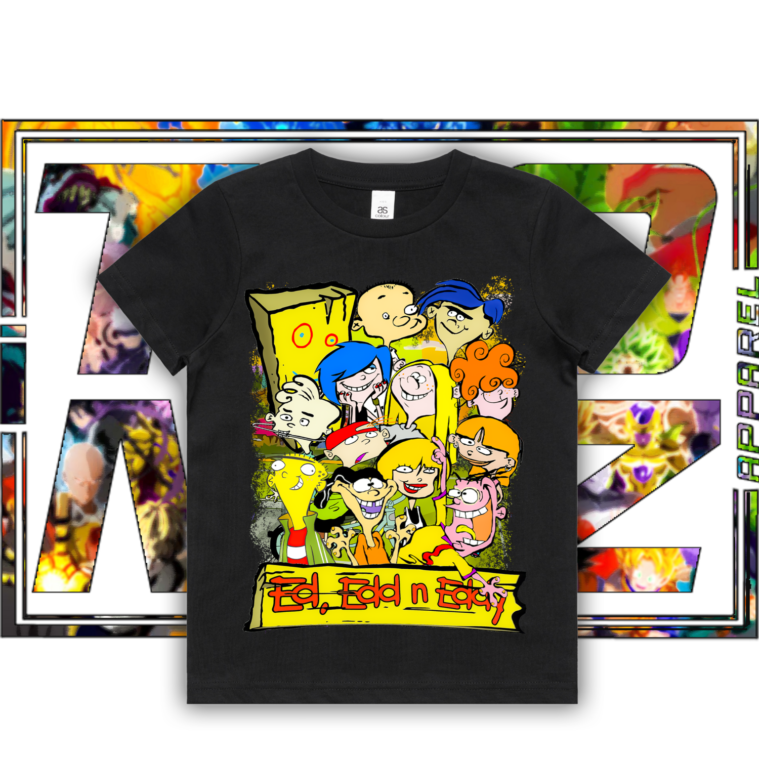 Ed, Edd n Eddy - Kids, Colour: ASColour Kids Tee - Black