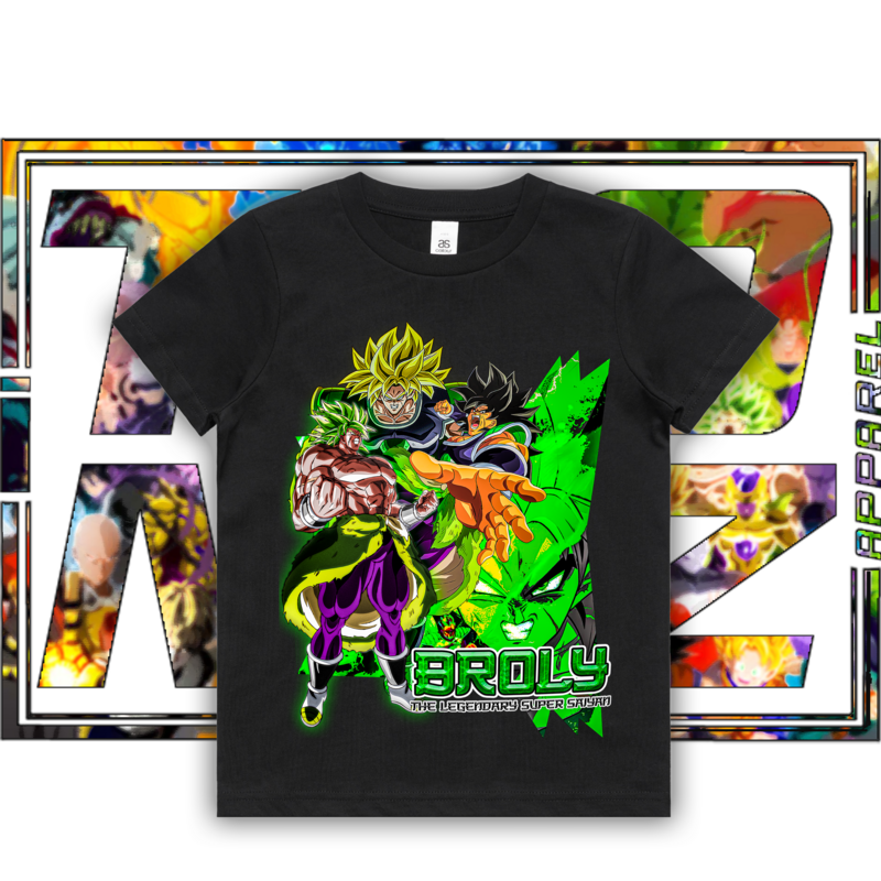 Broly - Kids, Colour: ASColour Kids Tee - Black