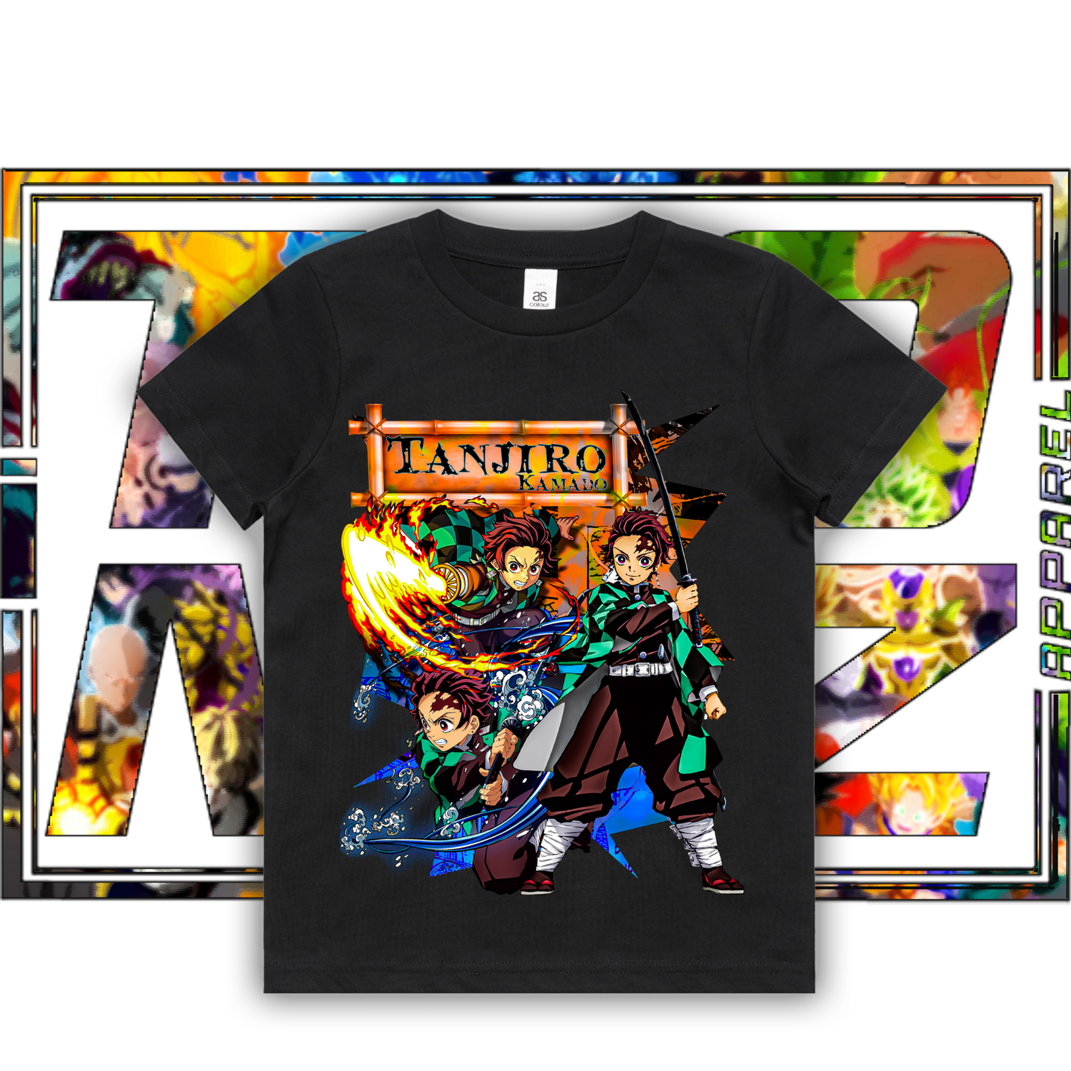 Tanjiro - Kids, Colour: ASColour Kids Tee - Black