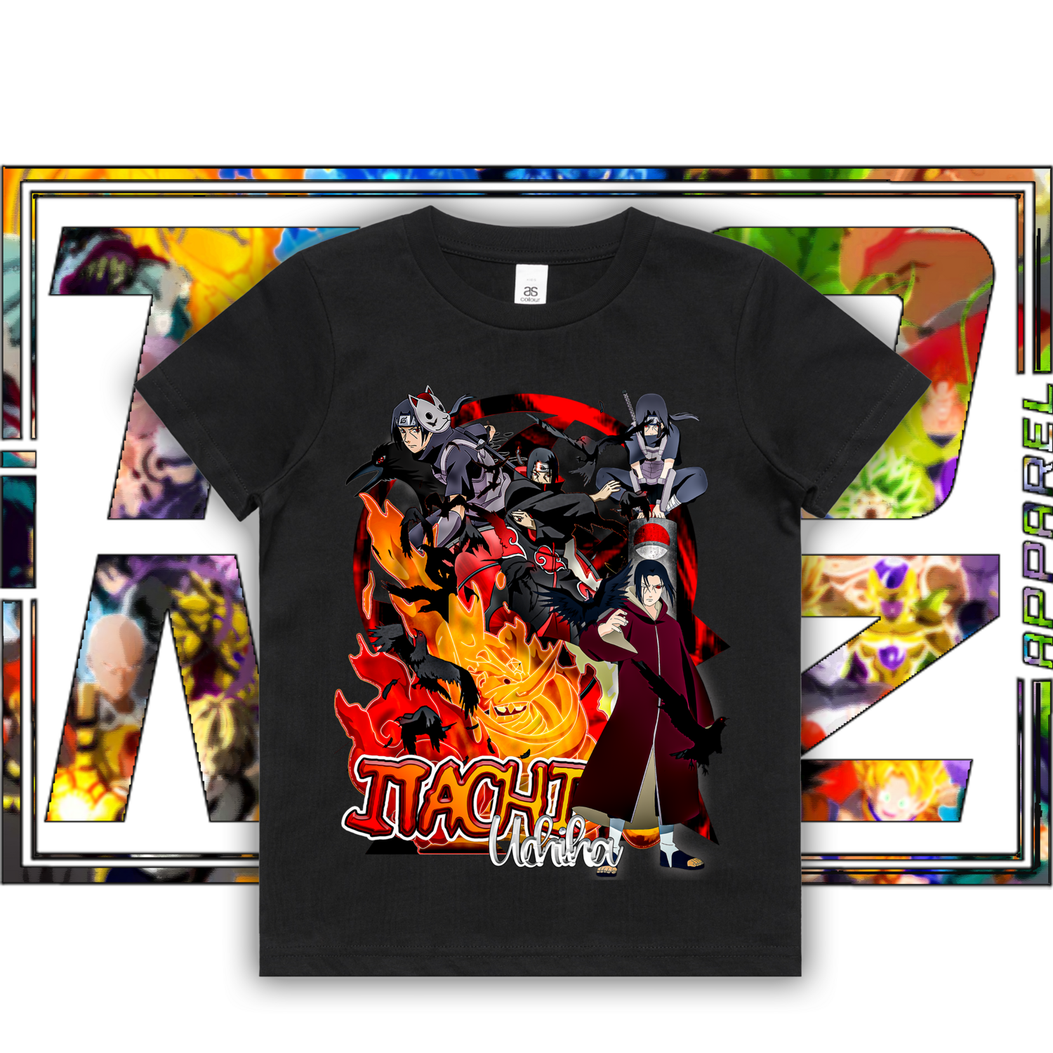 Itachi - Kids, Colour: ASColour Kids Tee - Black