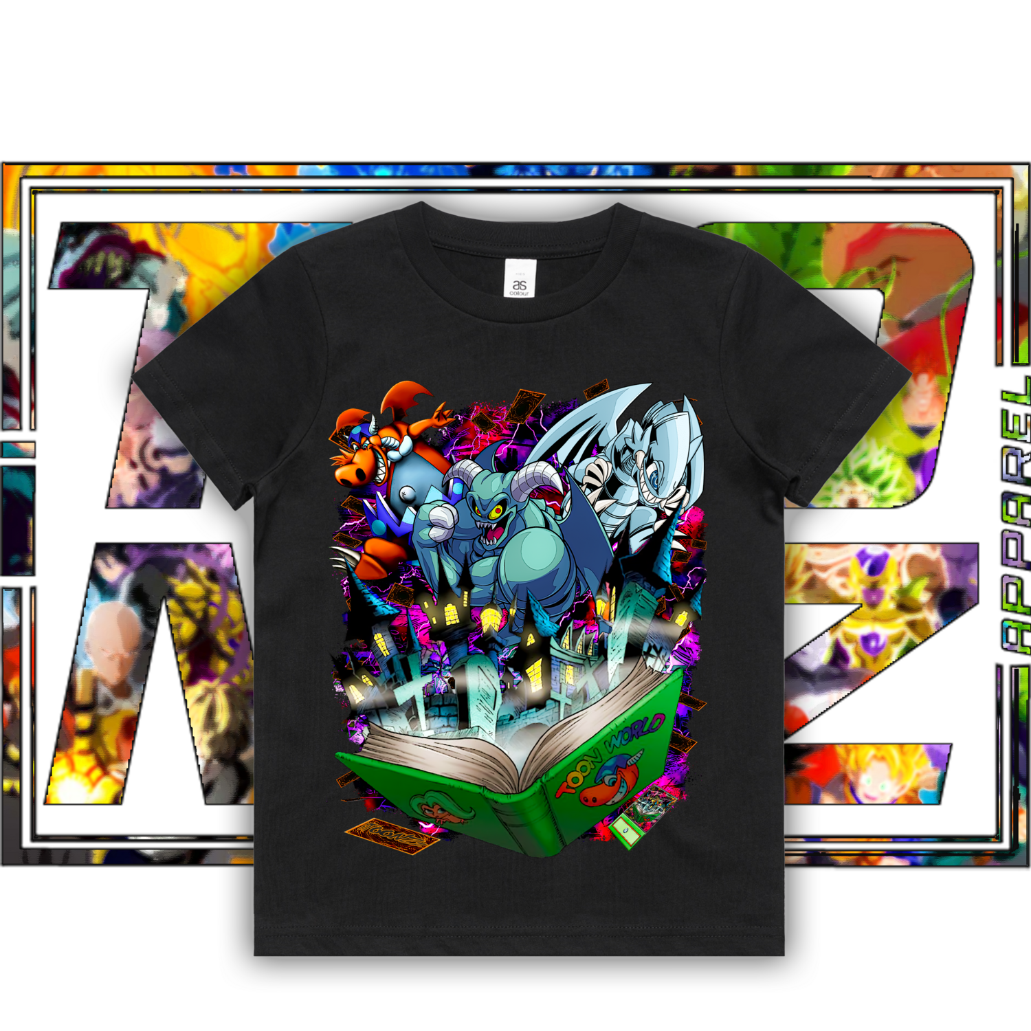 Toon Wrold - Kids, Colour: ASColour Kids Tee - Black