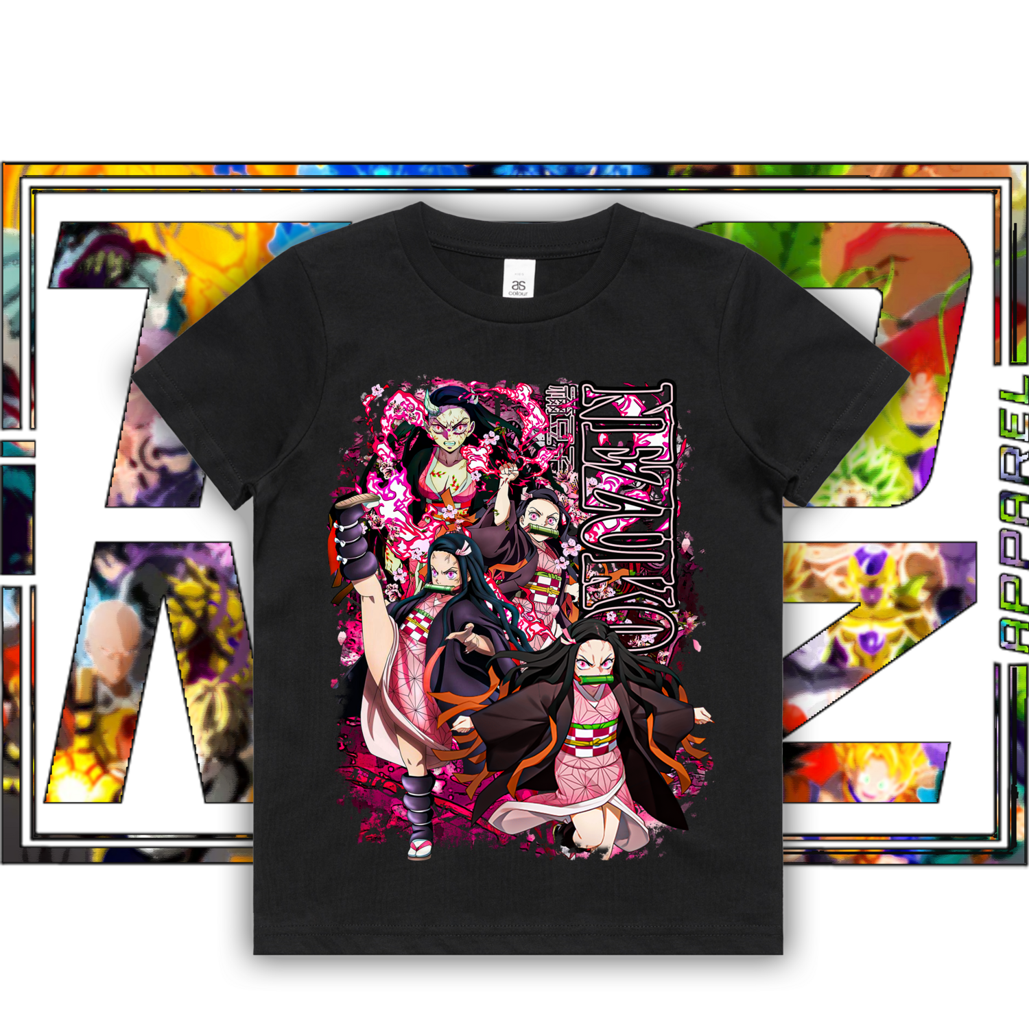 Nezuko - Kids, Colour: ASColour Kids Tee - Black