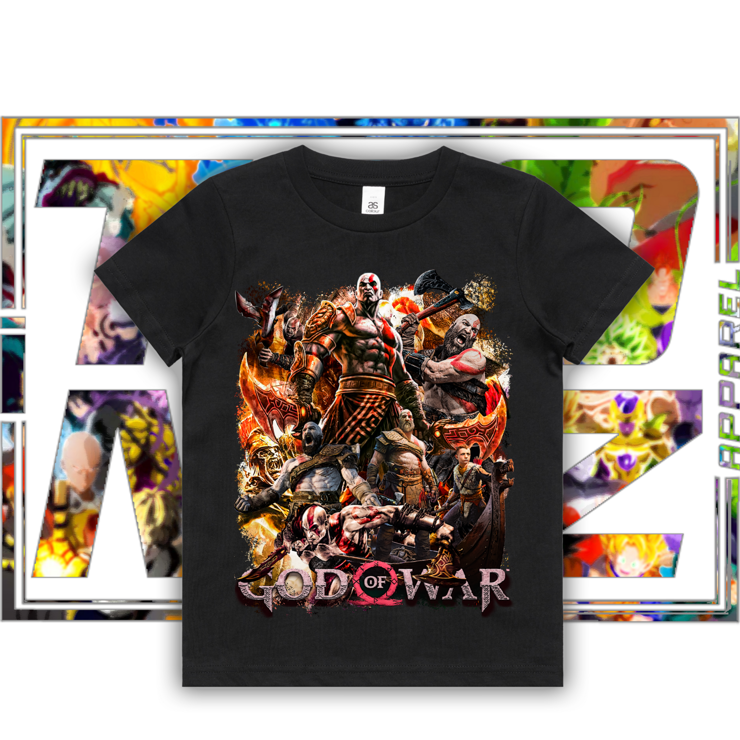 God of War - Kids, Colour: ASColour Kids Tee - Black