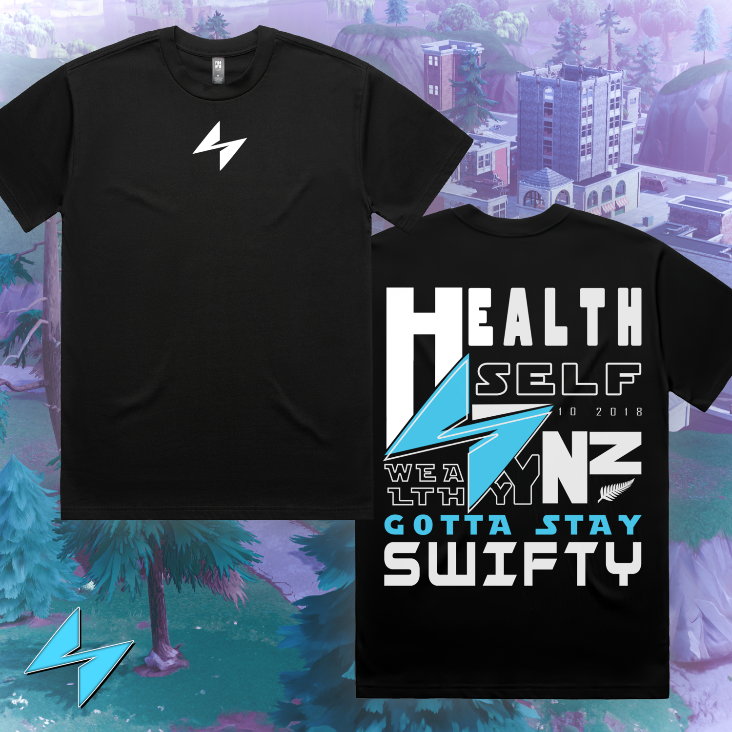 SwiftyyyNZ - Health - Wealth - Self Tee