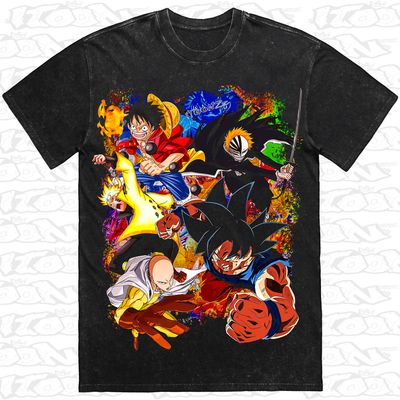 Anime Mania artwork printed on AS Colour Heavy Stone Tee (front view)