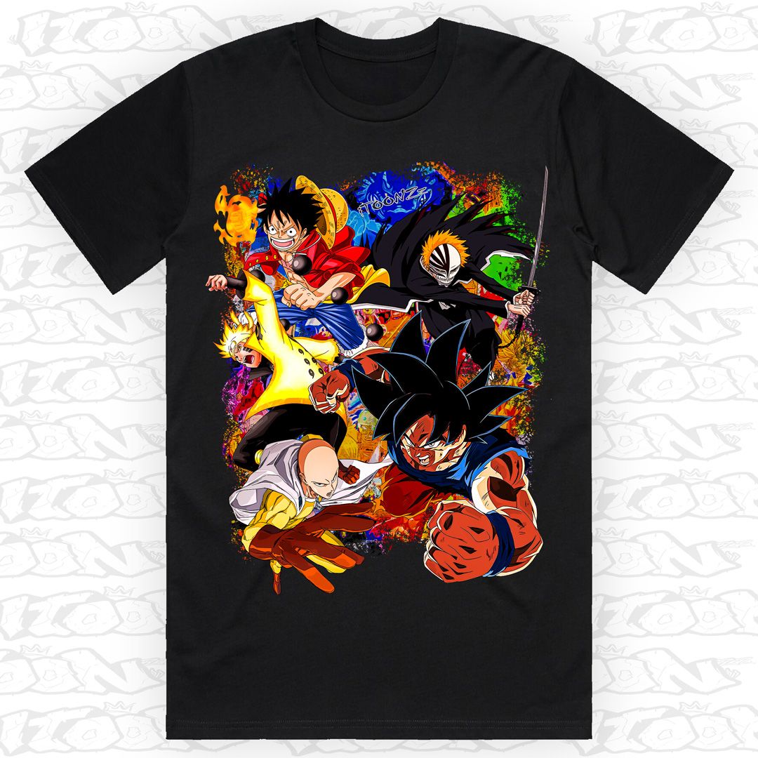 Anime Mania, Style: Block Tee, Colour: Black