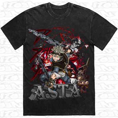 Asta artwork printed on AS Colour Heavy Stone Tee (front view)