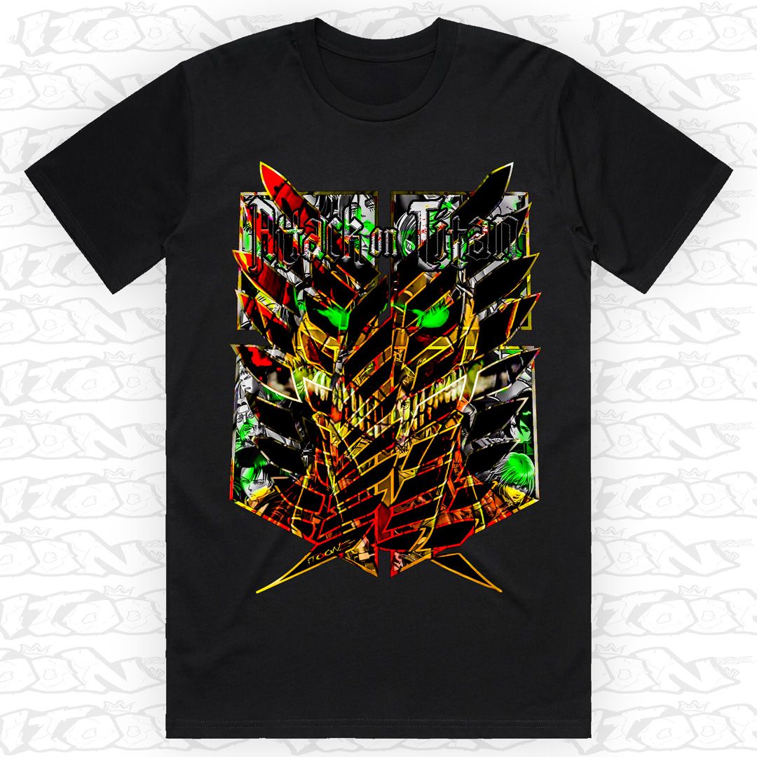 Attack On Titan, Style: Block Tee, Colour: Black