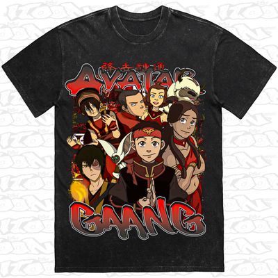 Avatar Gaang artwork printed on AS Colour Heavy Stone Tee (front view)