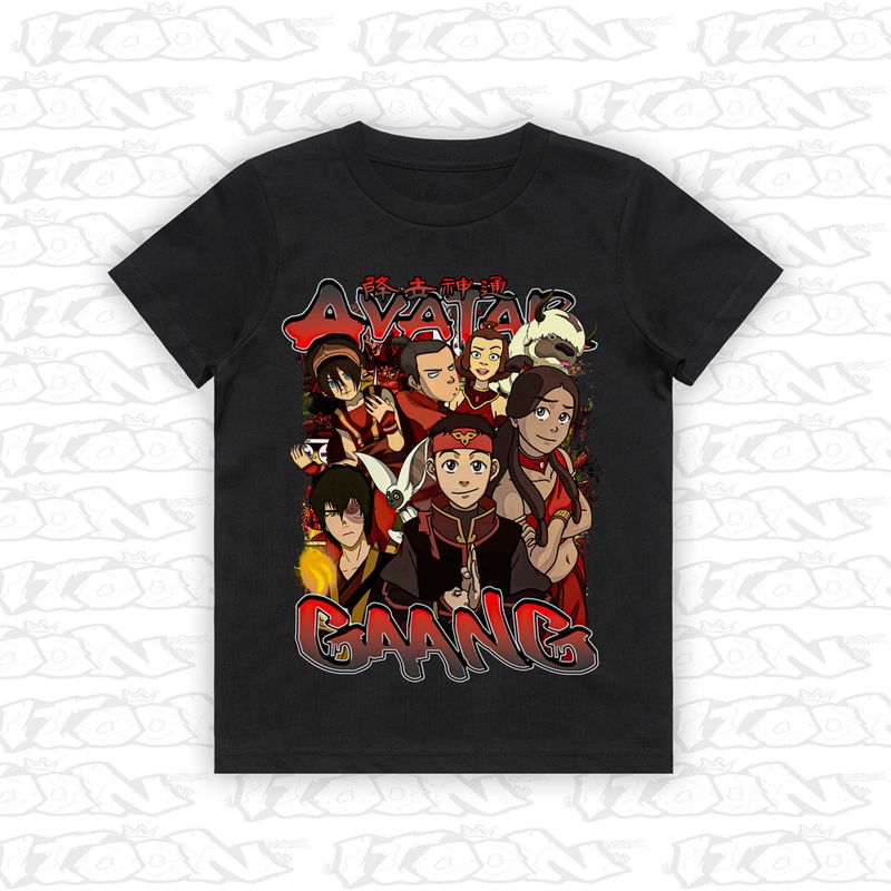 Avatar Gaang artwork printed on AS Colour Kids Tee (front view)

