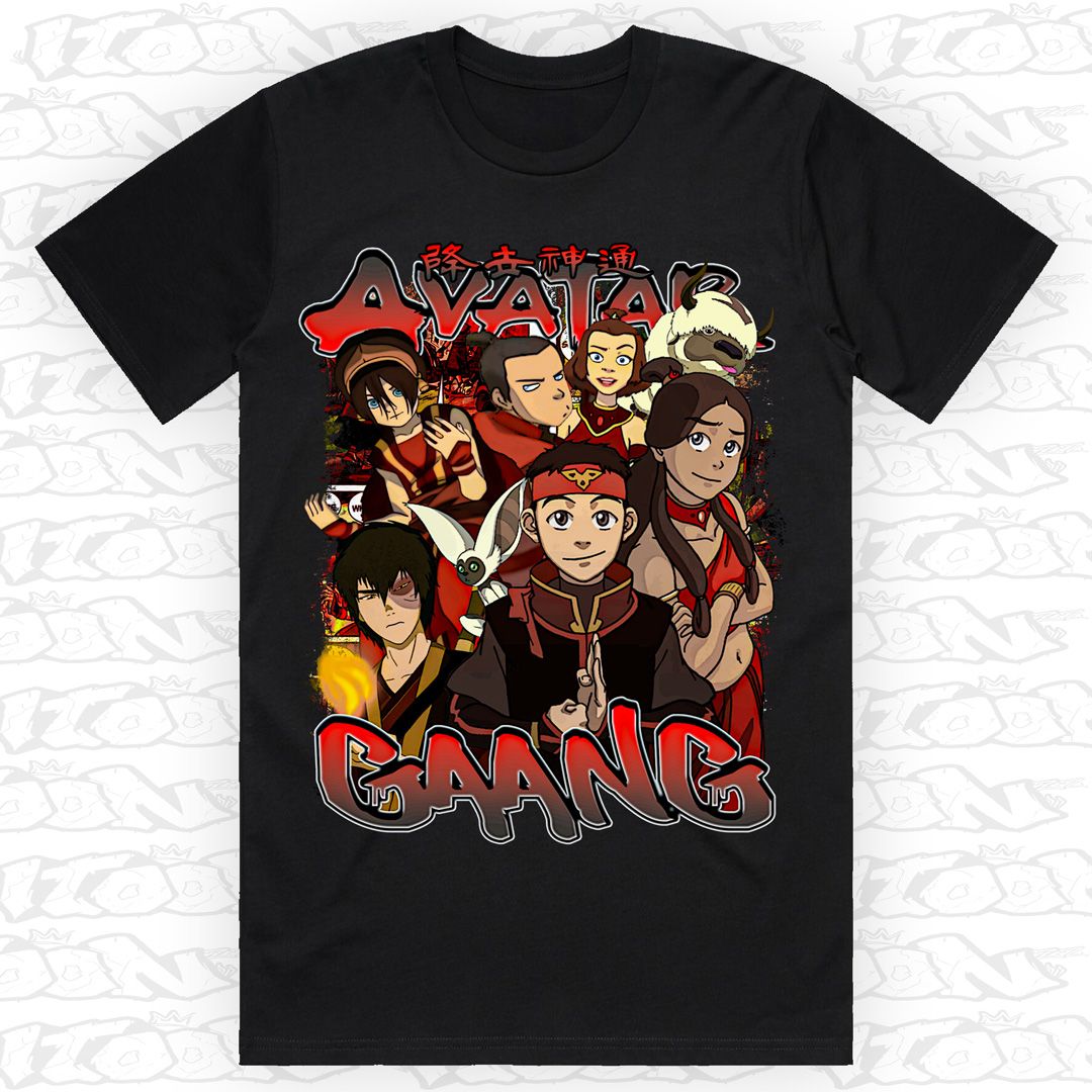 Avatar Gaang, Style: Block Tee, Colour: Black