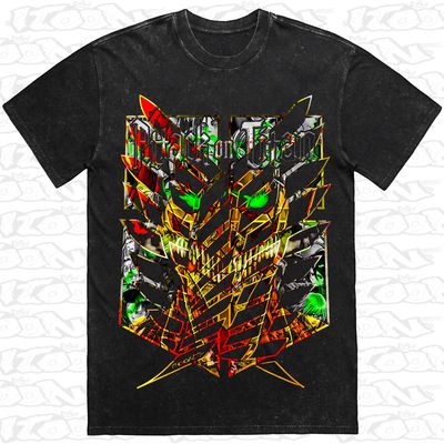 Attack On Titan artwork printed on AS Colour Heavy Stone Tee (front view)