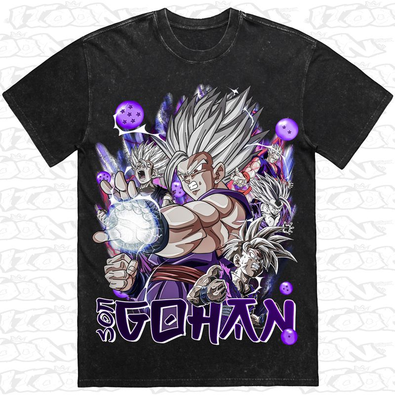Beast Gohan artwork printed on AS Colour Heavy Stone Tee (front view)
