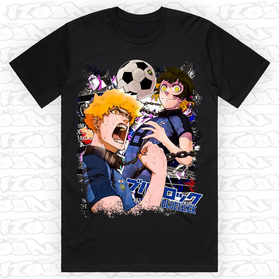 Blue Lock, Style: Block Tee, Colour: Black