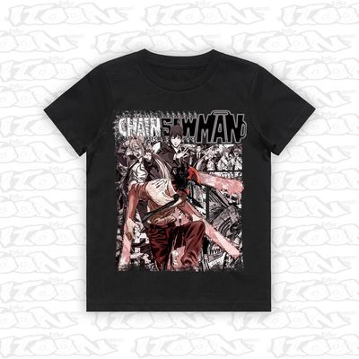 Chainsaw Man artwork printed on AS Colour Kids Tee (front view)
