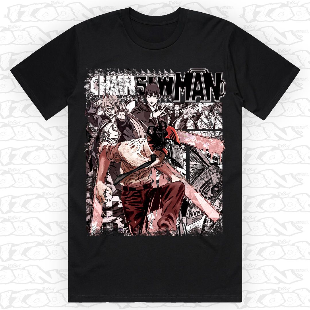 Chainsaw Man, Style: Block Tee, Colour: Black