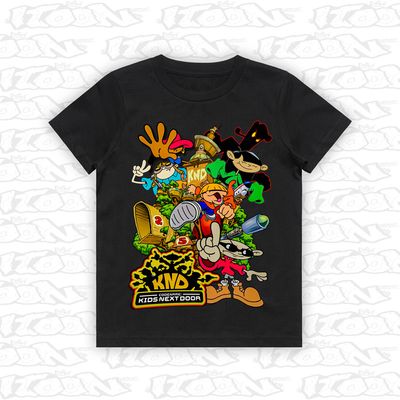 Codename KND artwork printed on AS Colour Kids Tee (front view)
