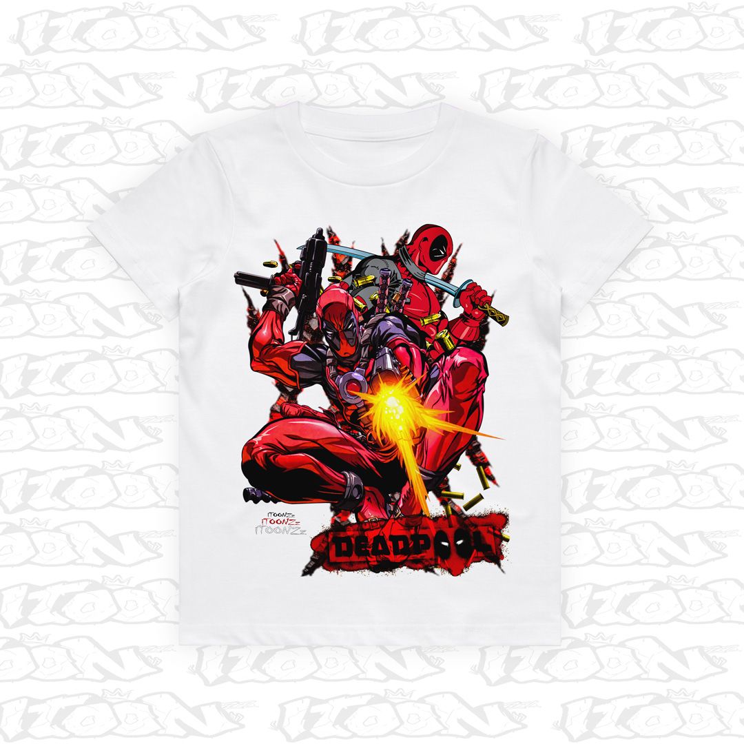 Deadpool Kids, Style: Kids Tee, Colour: White