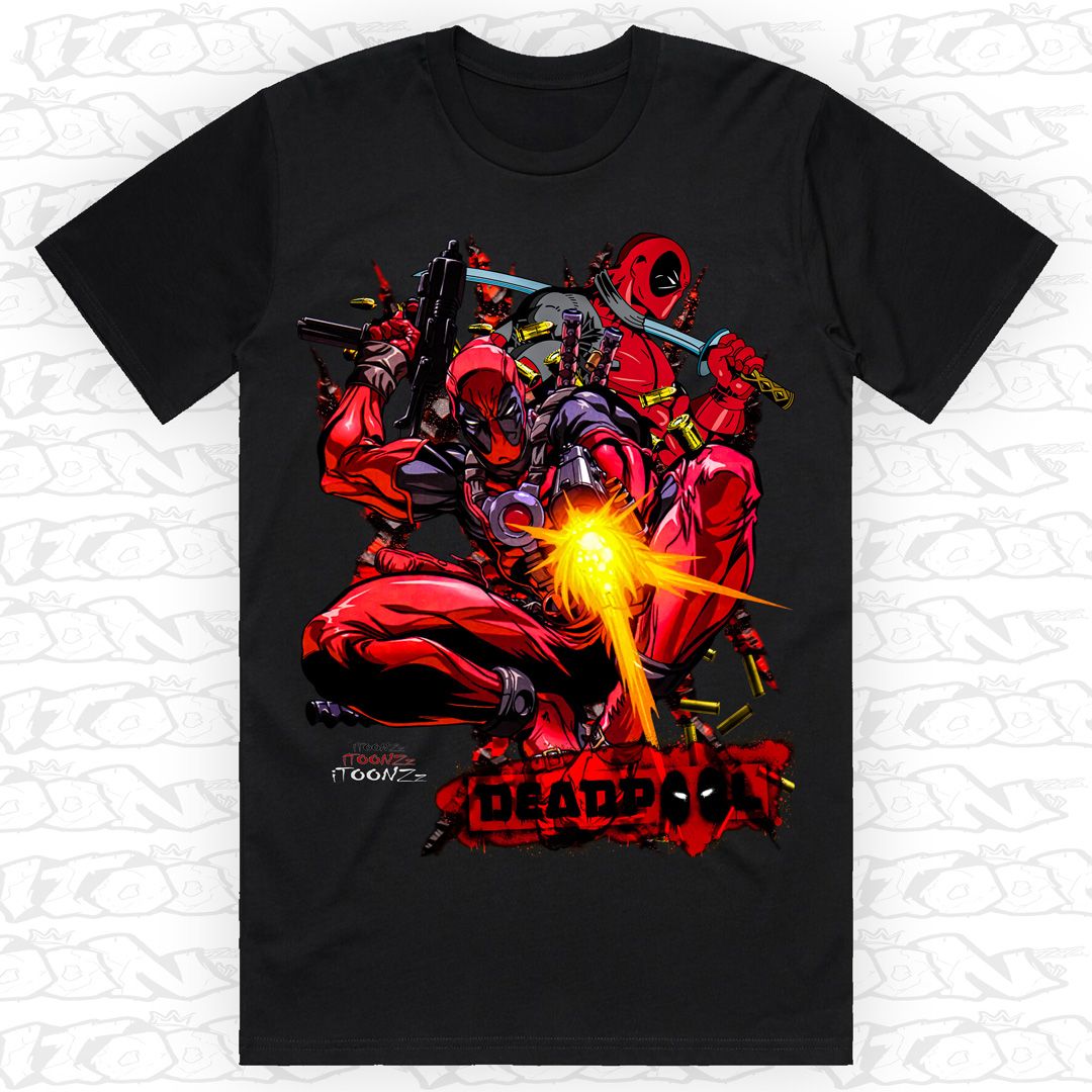 Deadpool, Style: Block Tee, Colour: Black