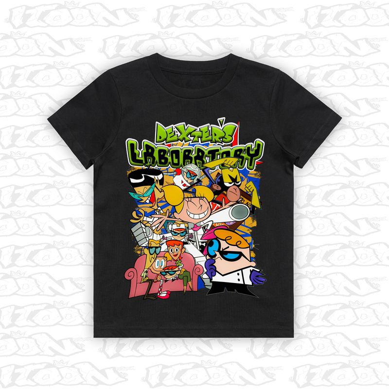 Dexter’s Laboratory artwork printed on AS Colour Kids Tee (front view)
