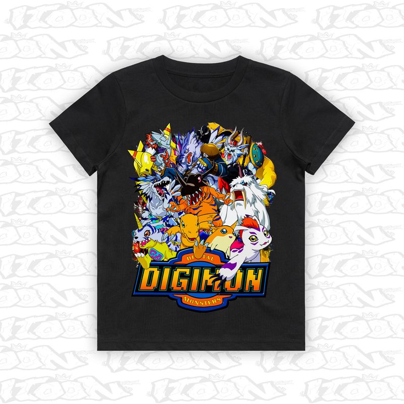 Digimon artwork printed on AS Colour Kids Tee (front view)
