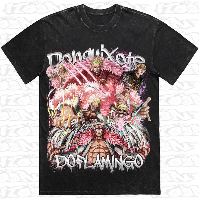 Doflamingo artwork printed on AS Colour Heavy Stone Tee (front view)
