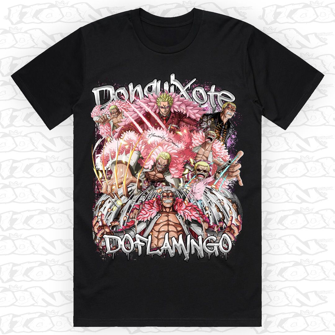 Doflamingo, Style: Block Tee, Colour: Black